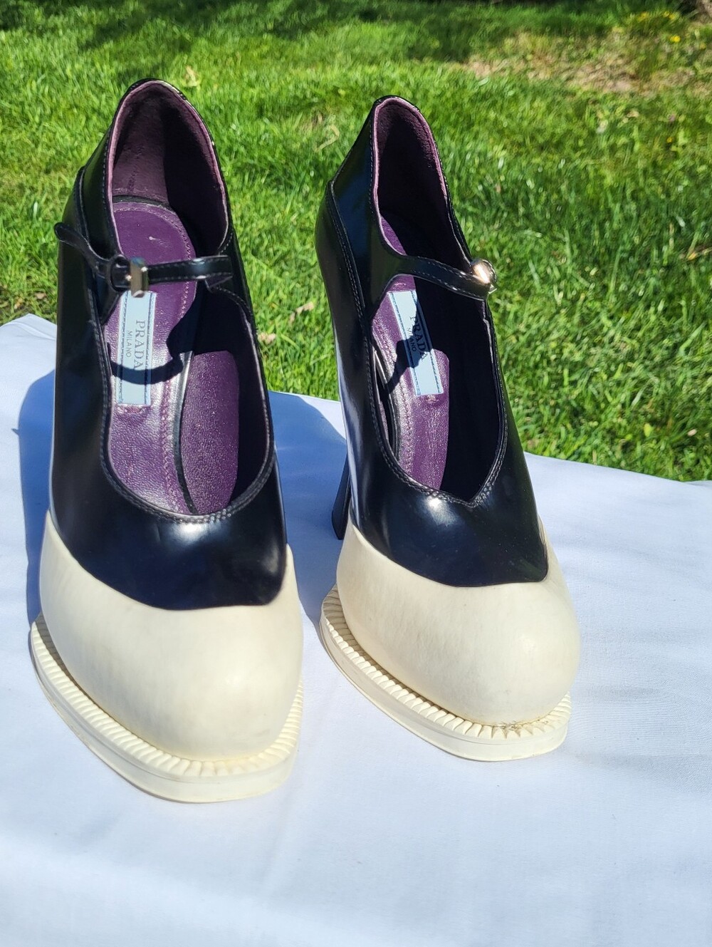 Prada Runway Platform Mary Jane High Heels Pumps Womens Shoes - Picture 3 of 16
